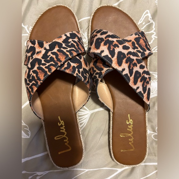 Lulus Shoes - Lulus leopard slides size 8.5 New w/box
